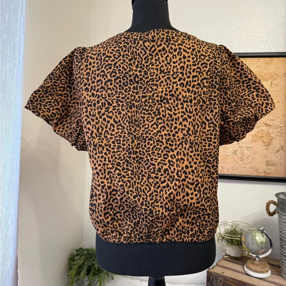 J. Crew puff sleeve tie-waist top